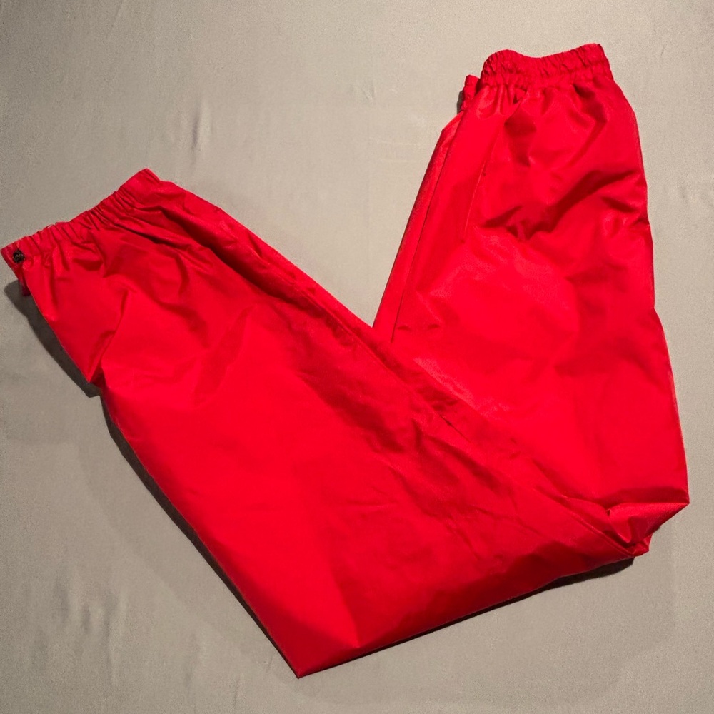 VTG L.L. Bean Gore-Tex Rain Pants Women S Red Made in USA Stowaway Gorpcore